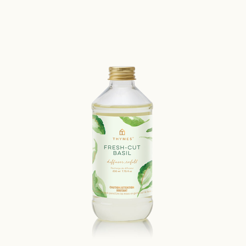 Thymes Fresh-Cut Basil Reed Diffuser Oil Refill is a fresh scent image number 0